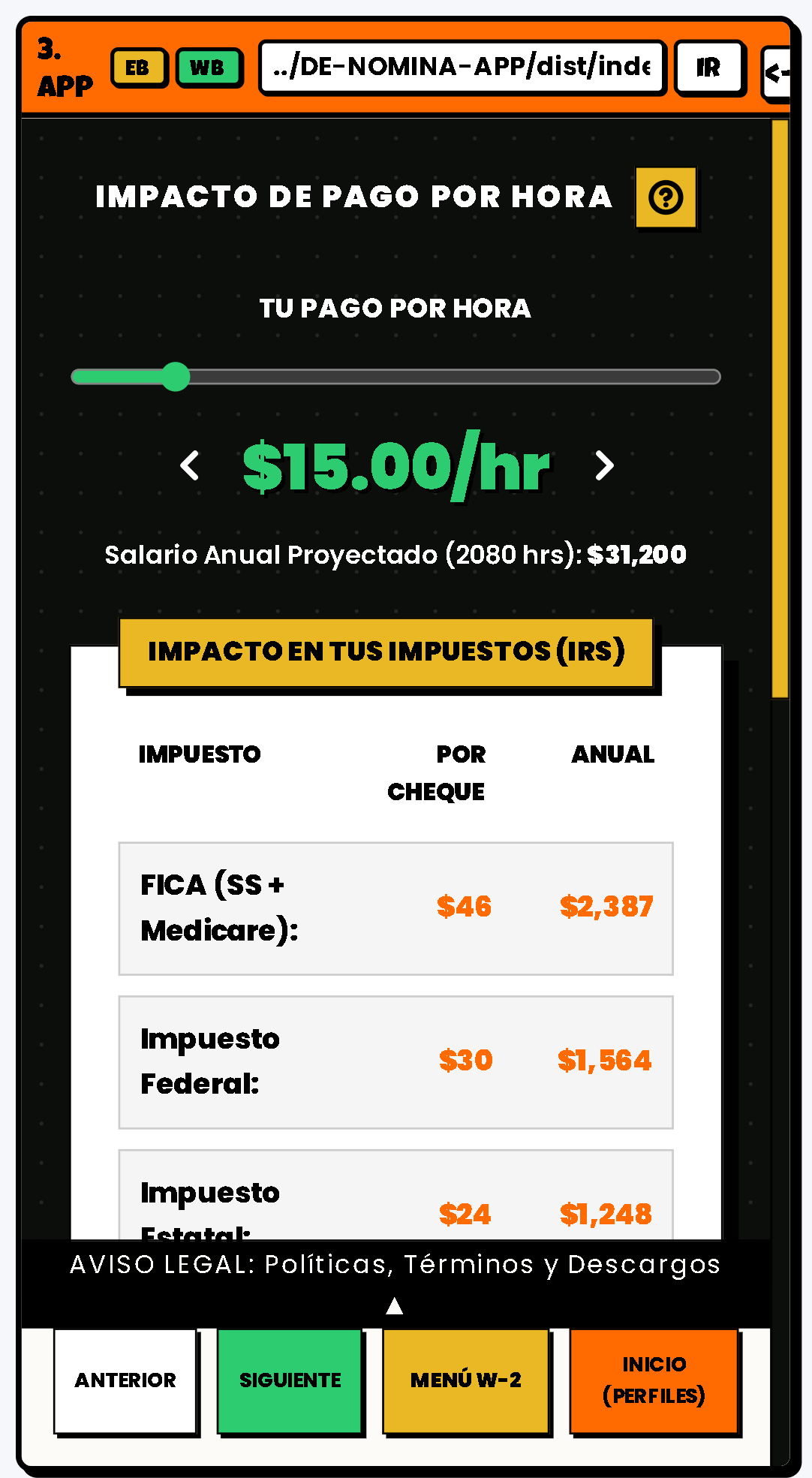 Impacto de pago por hora en la App