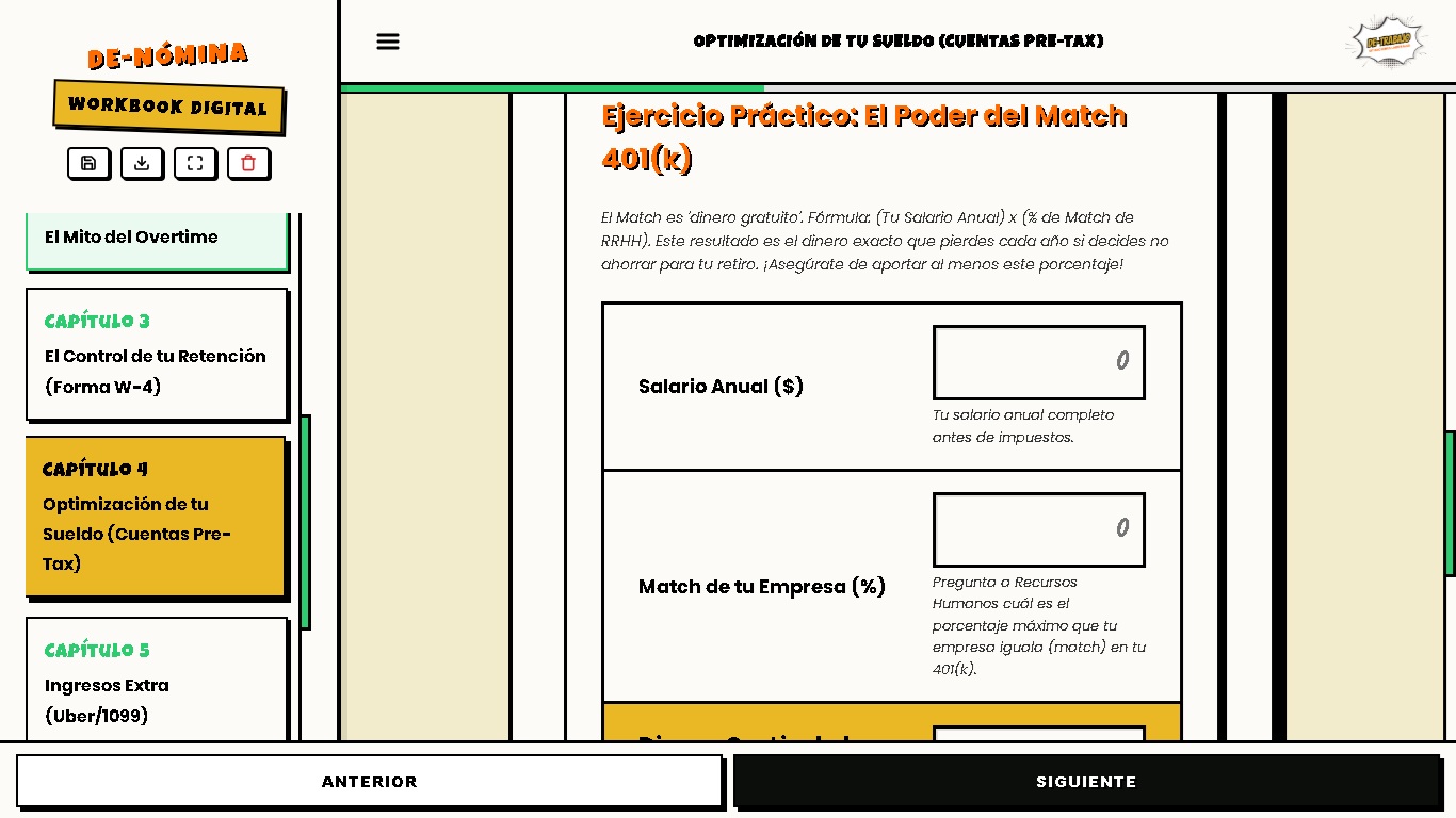 Ejercicio práctico del Workbook: el poder del Match 401(k)